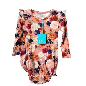 NWT Posh Peanut 18-24 month Baby Girl's Natasha Rose Ruffle Bubble Romper Orange